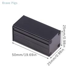 Preto Alumínio Gabinete Caso para Unidades de Alimentação, DIY, Extrudado Caixa Projeto Eletrônico, 50x25x25mm - Image 2