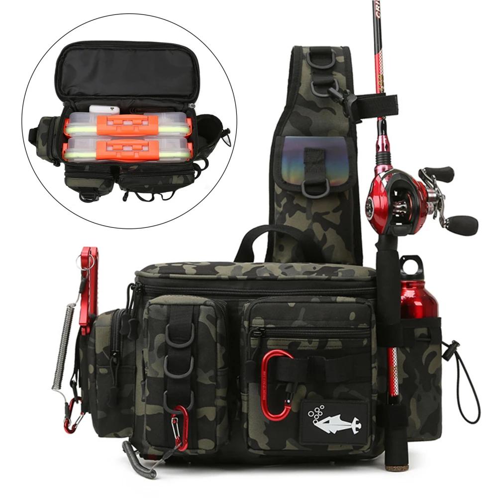 Único Ombro Pesca Combater Bag, Crossbody Sacos, cintura impermeável Pack, Peixe Iscas Engrenagem, Utilitário de armazenamento, Caixa, Drop Shipping - Image 1