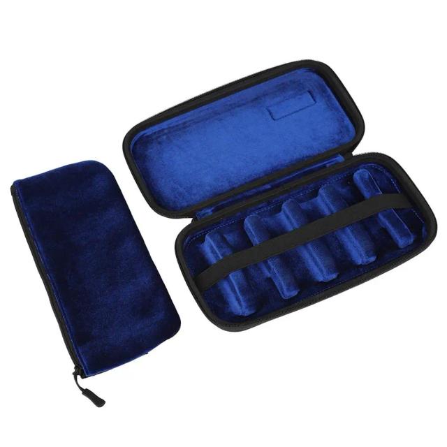 Mala Portátil Resistente à Abrasão para Bocais de Saxofone com Flanela e Estojo para Palhetas, Acessórios para Clarinete com 6 Slots