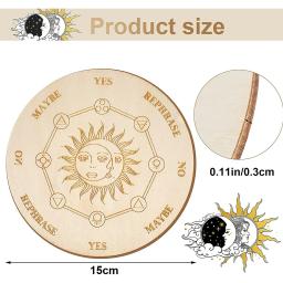 Placa de jogo de pêndulo de adivinhação de madeira com estrela da lua adivinhação energia carven placa de cura meditação altar ornamentos - Image 5