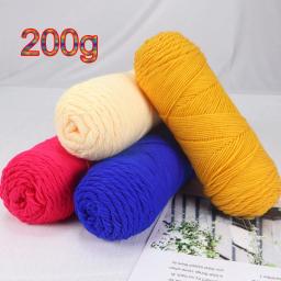 Fio de Algodão Leite para Tricô e Crochet, Super Macio, Linha Crochet, Cobertores, Suéter, Chapéu, Sapato, Crochê, Fio Amigurumi, 200g, 1Pc - Image 3