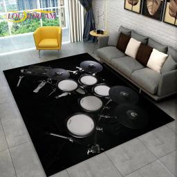 Kit de instrumentos musicais tambor conjunto tapete de área, tapete para casa sala de estar quarto sofá capacho cozinha decoração, tapete antiderrapante - Image 4