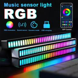 Música rgb controle de som luzes led app controle captador luz ritmo ambiente para o jogo tv do computador do carro luzes decora - Image 3