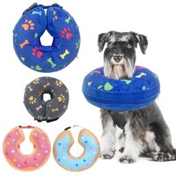 Colar inflável para animais após a recuperação cirúrgica, Cão macio Elizabeth Cone, Cães pequenos médios e grandes - Image 1