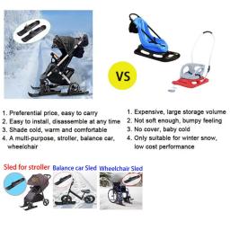 1 par crianças scooter trenó de neve ciclismo snowboard kit de esqui leve conjunto de placa de trenó de neve para scooter acessórios ao ar livre - Image 6