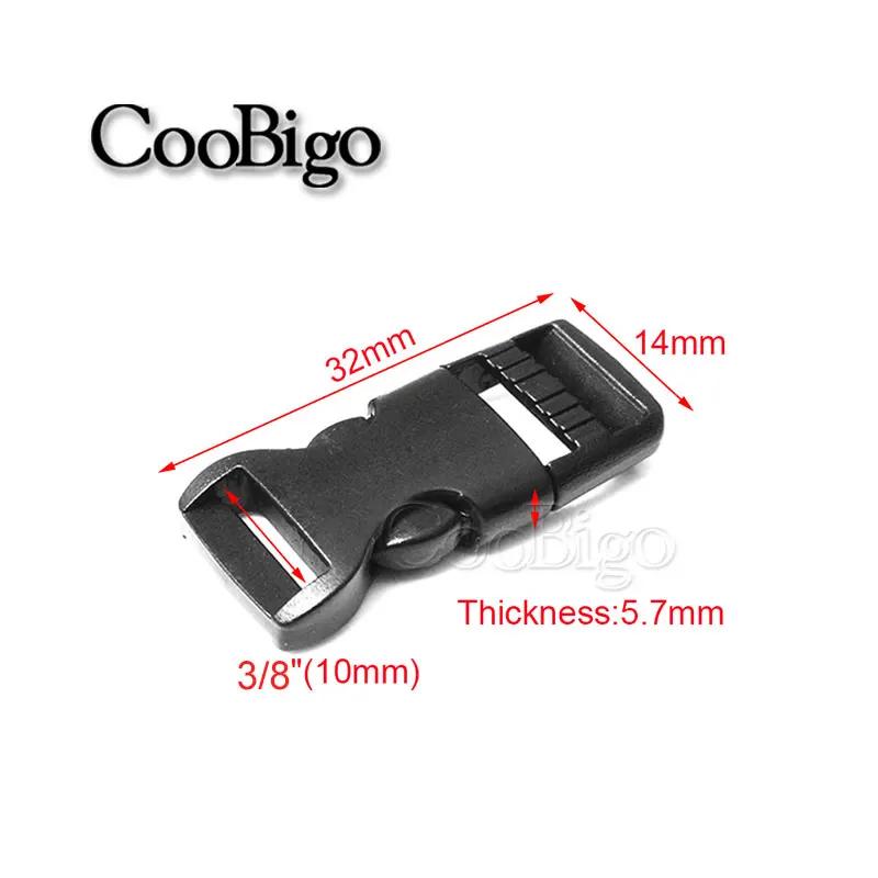 10pc plástico liberação lateral fivela fecho prendedor para paracord pulseira saco mochila cinta cinto de bagagem coleira do cão acessório preto - Image 1