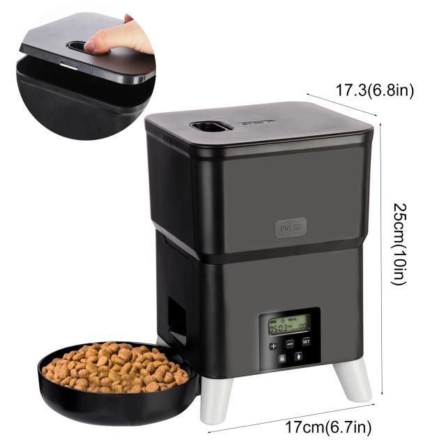 Alimentador Automático Inteligente para Animais de Estimação com Distribuição Programável de Ração Seca - 3L, Ideal para Cães e Gatos