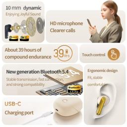 Aigo ta51 verdadeiro sem fio fones de ouvido novo bluetooth 5.4 tws fone de ouvido esportes jogos à prova dwaterproof água hd chamada 300mah fone de ouvido - Image 6