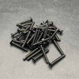 50 pces guitarra única bobina pickups altura ajustando parafusos 3x21mm parafuso de cauda plana para captador instalação preto/ouro/cromo - Image 4