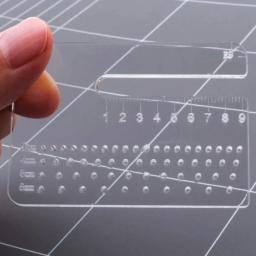 Régua Fixa Soco Acrílico com Escala, Ferramenta De Artesanato De Couro, Fabricação Manual De Couro DIY, Molde Auxiliar, Ferramenta de Deformação Anti-Pulling - Image 6