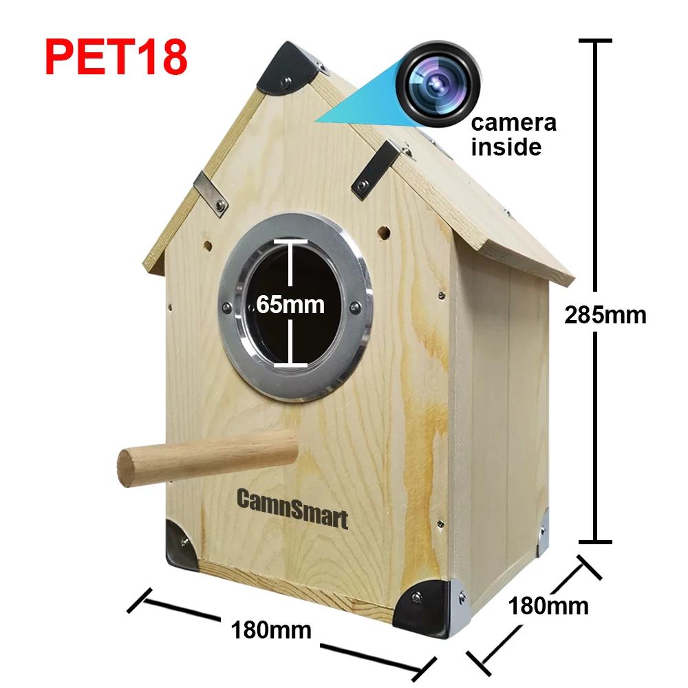 Natural gaiola de madeira grande com câmera, reprodução resto, Smart Pet Produto, Ninho de Papagaio, reprodução, equipado com Wi-Fi, 4MP, bebê - Image 1