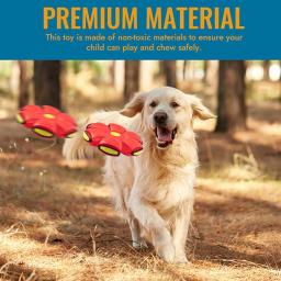 2023 Novo Pet Dog Toy Magic Flying Saucer Bola durável de borracha macia Interactive Jogando Bola Esporte ao ar livre Dog Training Equipment - Image 4