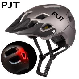 PJT-Capacete Ultraleve de Ciclismo para Homens e Mulheres, Capacete de Bicicleta com Luz LED Recarregável, Capacetes MTB, Mountain Road Bike, Novo - Image 2