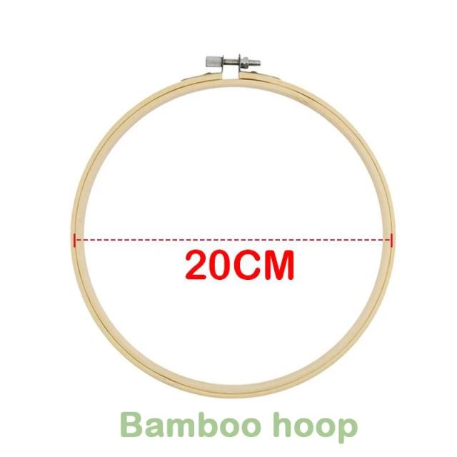 Conjunto Completo de Ferramentas de Bordado em Bambu: Anel de Argola, Agulha Punch, Ponto Cruz e Moldura Redonda para Artesanato DIY