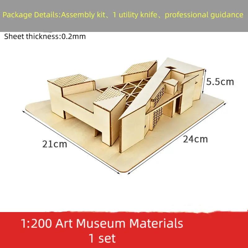 Blocos De Construção Em Miniatura Pré-fabricados, Conjunto De Construção De Madeira, Kit Modelo De Montagem, Material De Arquitetura, Casa, Maquete, 1/100, 1/200 - Image 1