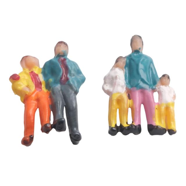25 Figuras Pintadas em Escala HO 1:87 para Modelos de Trem - Pessoas em Pé em Poses Variadas