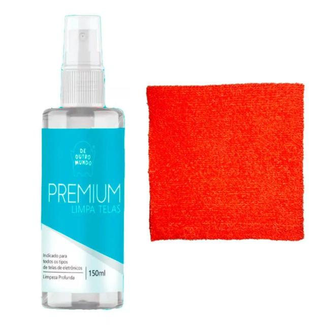 Limpeza Espacial: Kit de 150ml com Pano Laranja Neon para Telas Brilhantes