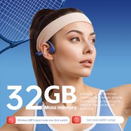 Polvcdg x7 fone de ouvido de condução óssea ipx8 aberto bluetooth 5.3 natação com microfone à prova dwaterproof água 32gb memória mp3 2024 novo - Image 2