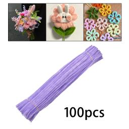 100 peças limpadores de cachimbo hastes de chenille de pelúcia para fontes de festa DIY - Image 4