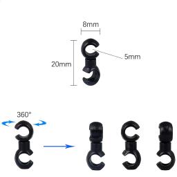 S-Style Buckle Bicicleta Freio Gear Cabo, Guia de Mangueira, Preto Cruz Linha Clipe, Anel Fecho, Acessórios de ciclismo, Road Bike - Image 5