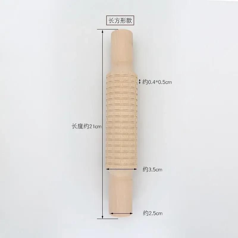 Em relevo Polymer Clay Cerâmica Cerâmica Cerâmica Arte, Rolo Rod Textura Rolling Pin, DIY Baking Tool, Textura De Madeira, Padrão Pressionado - Image 1