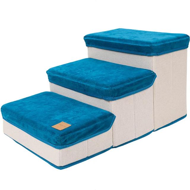 Suprimentos para Animais de Estimação: Escadas Dobráveis para Cães e Gatos, Camas de Esponja em Camadas e Sofás com Passos.