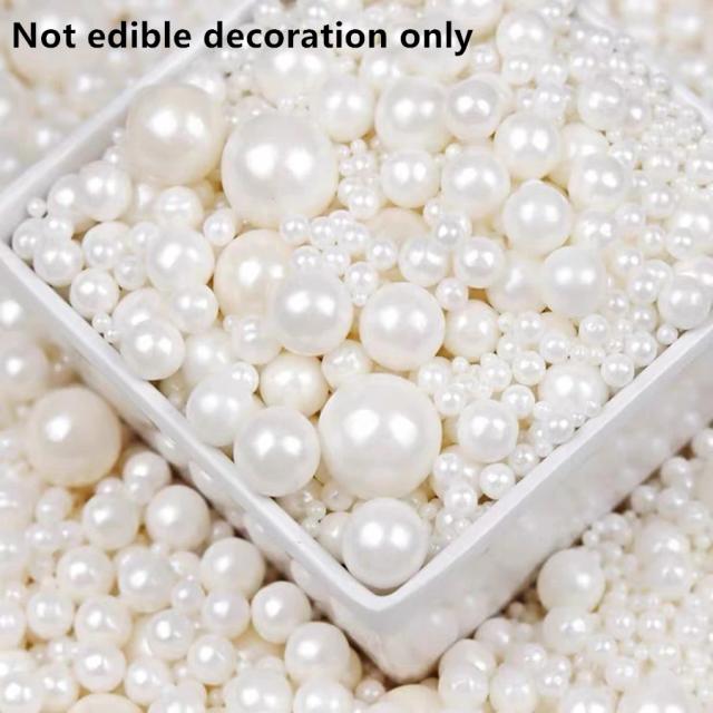 Topper de Bolo Pearl Ball para Casamentos e Aniversários - Decoração DIY Não Comestível em Opções de 75g e 130g