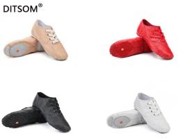 2024 tênis de dança de couro genuíno para mulheres homens macio respirável esporte jazz sapatos de dança ballet yoga ginásio sapatos de exercício 28-45 - Image 1