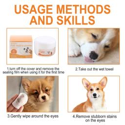 Lenços umedecidos para animais estimação, contagem 60, para gato, cachorro, manchas, almofadas limpeza, portátil, - Image 4