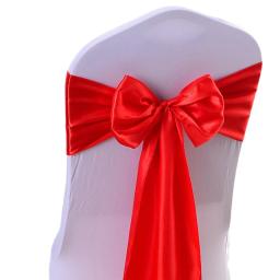 Cetim arco faixas para cadeira, nós, fita para casamento, borboleta laços para festa, evento, banquete do hotel, decoração para casa, 10 PCs, 100PCs - Image 5