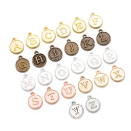 Alfabeto Letra Inicial Pingente para DIY, A a Z, Encantos Esmalte, Pulseira Artesanal, Colar, Fazer Jóias Acessórios, 26Pcs - Image 1
