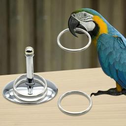 Pássaro Papagaios Brinquedos De Treinamento interativo, Desenvolvimento De Inteligência, Empilhamento Anel De Metal, Conjuntos De Treinamento, Aves Suprimentos, Pet Acessórios calopsita - Image 3