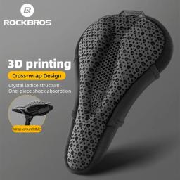 Rockbros capa de sela de ciclismo 3d choque antiderrapante design de partículas almofada de assento de bicicleta macio oco respirável acessórios de bicicleta - Image 1