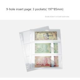 Inserir folhas de página 10 unidades/pacote álbum fichário página cartão transparente tamanho único selo página nota dinheiro coleção folhas - Image 3