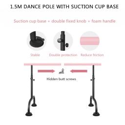 Barra Horizontal Móvel para Sala de Dança, Ballet Barre, Leg Pressing Pole, Ballet de Aço, Fitness Indoor, Ginásio, Escola, Adultos, Crianças, Levantável - Image 4