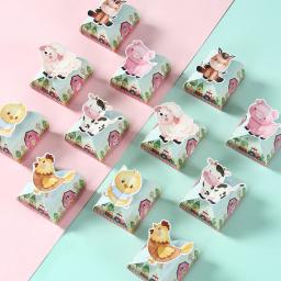 12pçs caixa de presente de papel com tema de fazenda, doces, bolo, biscoitos, saco de embalagem de animais de desenho animado, decoração de aniversário, casamento, suprimentos para festa de chá de bebê - Image 2