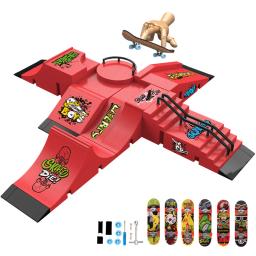 Ponta do dedo skate crianças brinquedos dedo esportes campo treinamento adereços parque rampa trilhos inclinação modelo dedo skate jogos - Image 2