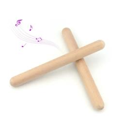 2x clássico claves instrumento de percussão clássico claves ritmo varas baquetas de madeira crianças brinquedo musical aprendizagem ritmo - Image 1