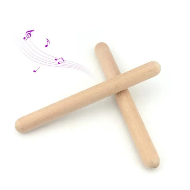 Claves Clássicas de Percussão para Crianças: Varas de Madeira para Aprendizagem Musical e Ritmo
