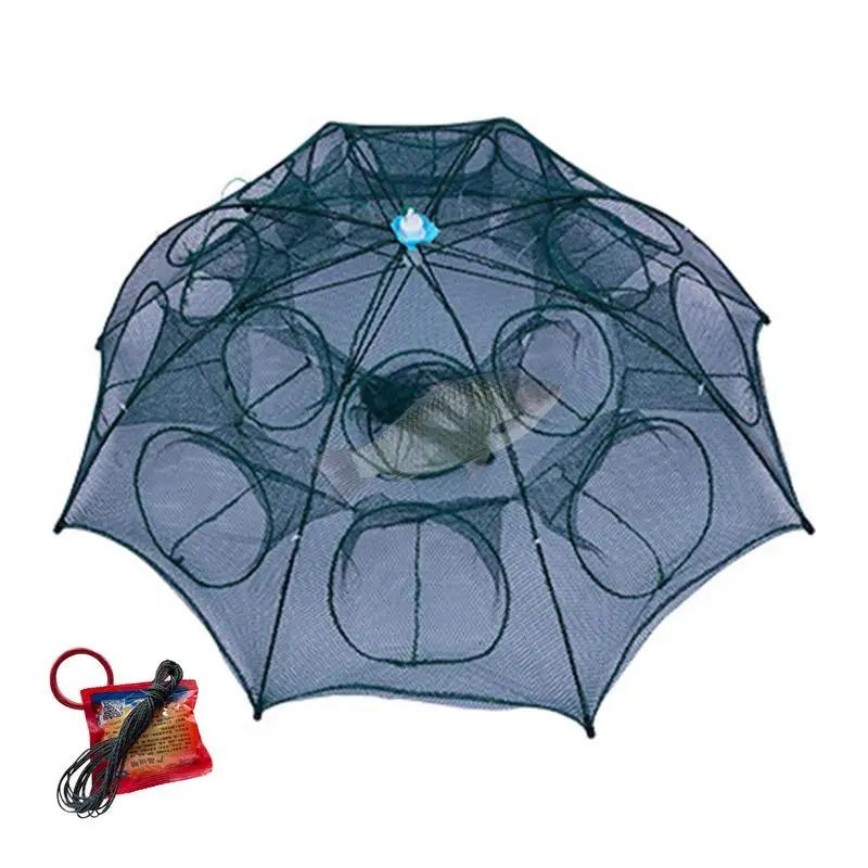 Rede de pesca de nylon dobrável para armadilhas de peixes, grande espaço, guarda-chuva para captura segura - Image 1