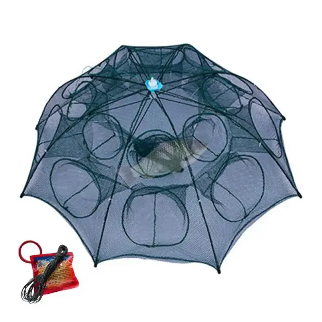 Rede de Pesca de Nylon Dobrável com Grande Espaço e Design de Guarda-Chuva para Captura Segura de Peixes