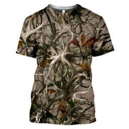 Camuflagem de caça para homens camiseta com decote em O, manga curta, tops grandes, roupas casuais, moda verão, novo, quente - Image 2