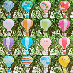 Balão de ar quente de arco-íris para decoração de crianças, luminária de papel para festa de aniversário, casamento, 1 peça - Image 1