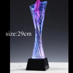 Criativo high-end troféu de cristal colorido, prêmio lettering personalizado, equipe comenda serviço, decoração para casa gravura, novo - Image 6