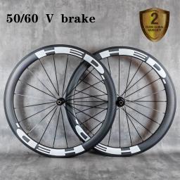 Rodas de Carbono 700C para Bicicleta de Estrada com Freio V, Profundidade de 50/60mm, Largura de 25mm, Acabamento Fosco Brilhante 3k, Cubo R13, 11-12 Velocidades, Logotipo Personalizado - Image 2