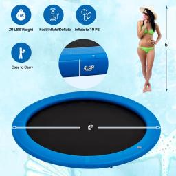 Doca Flutuante Inflável para Parque Aquático, Plataforma Flutuante, Rede para Lagos e Piscinas, Estoque, 8ft, 2.4m - Image 4