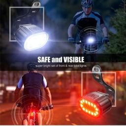 Bicicleta dianteiro e traseiro LED Light Set, farol de bicicleta, USB Charge, lanterna traseira impermeável, MTB Lanterna, ciclismo Acessórios - Image 6