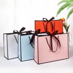 Presente personalizado Sacos com Fita, Luxo Personalizado Papel Sacos De Embalagem, Logotipo Personalizado, Por Favor Entre Em Contato Conosco Antes De Pedir - Image 4
