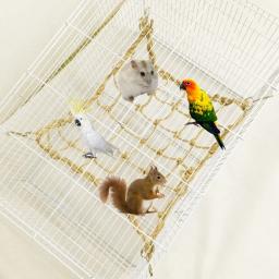 Papagaio balanço corda pássaros pendurado escalada rede wiith gancho rede aves suporte escada aves mastigando jogando brinquedos de ginásio 30x20cm - Image 4