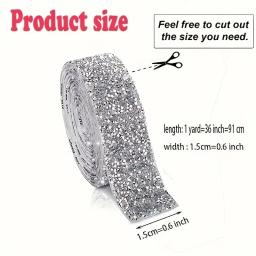 1 rolo autoadesivo glitter cristal strass adesivo fita de diamante diy adesivo strass artes artesanato carro telefone câmera deco - Image 2